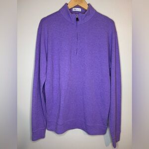Peter Millar Quarter Zip Pullover Sweater Size M Purple 60% Rayon Golf Luxury